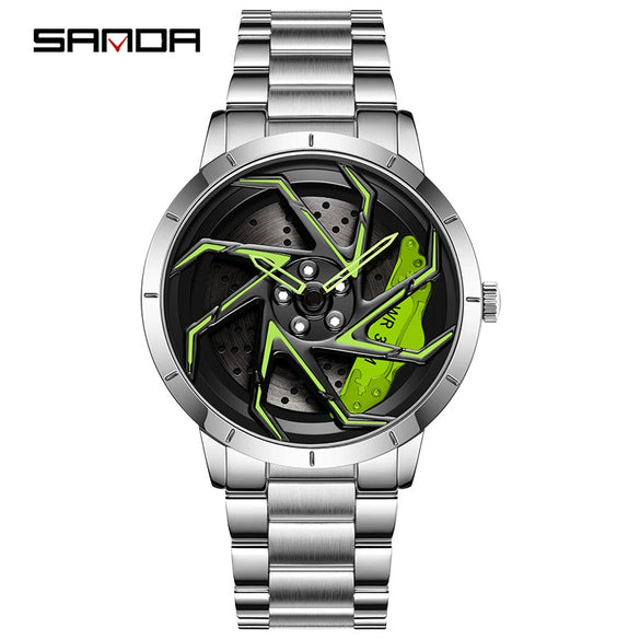 Men's Quartz Watch Alloy Case Mineral Strengthened Glass Mirror Steel Belt Round Dial Business Style