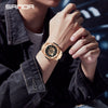 Men's Quartz Watch Alloy Case Silicone Strap Round Dial Printed Logo
