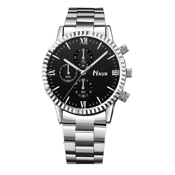 Men's Quartz Watch Alloy Case Stainless Steel Strap Round Dial Sporty Fashion Casual Bracelet Set