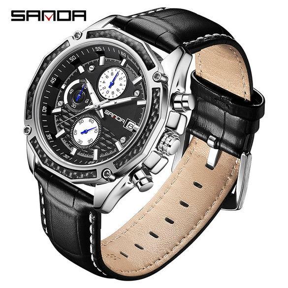 Men's Quartz Watch Zinc Alloy Case Mineral Strengthened Glass Mirror Belt Strap Stainless Steel Clasp Round Dial Business Style