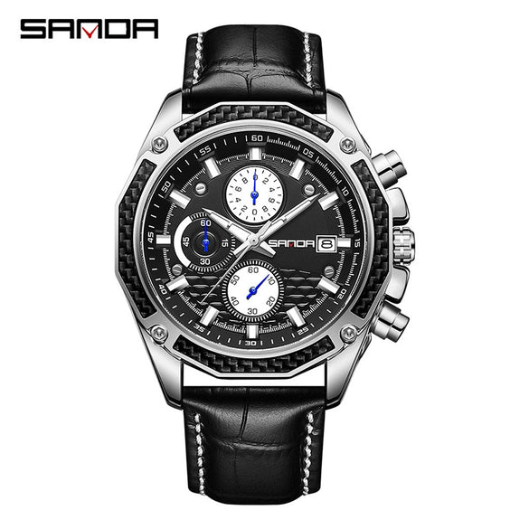 Men's Quartz Watch Zinc Alloy Case Mineral Strengthened Glass Mirror Belt Strap Stainless Steel Clasp Round Dial Business Style