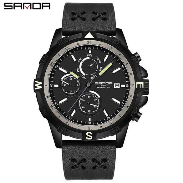 Men's Quartz Watch Zinc Alloy Outdoor Mountaineering Sports Detachable Woven Round Simple Style