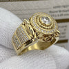 Men's Retro Alloy Inlaid White Zircon Geometric Ring With Electroplating