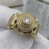 Men's Retro Alloy Inlaid White Zircon Geometric Ring With Electroplating