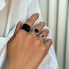 Men's Retro Fashionable High Grade Alloy Geometric Ring Set