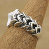 Men's Retro Geometric Animal Bone Paw Open Ring Copper Electroplated Punk Index Finger Ring