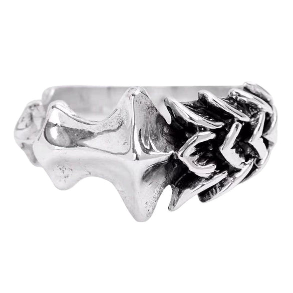 Men's Retro Geometric Animal Bone Paw Open Ring Copper Electroplated Punk Index Finger Ring
