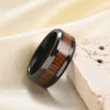 Men's Retro Geometric Black Wood Grain Tungsten Steel Ring With Electroplated Finish For Unisex Wear