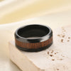 Men's Retro Geometric Black Wood Grain Tungsten Steel Ring With Electroplated Finish For Unisex Wear