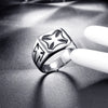 Men's Retro Geometric Cross Ring Polished Titanium Steel Stainless Steel Band Ring