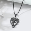 Men's Retro Punk Necklace With Flying Dragon Pendant Alloy Titanium Steel Square Pearl Chain Electroplating