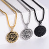 Men's Retro Stainless Steel Pendant With Devil's Eye And Doll Pattern 18K Gold Vacuum Electroplated