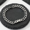Men's Retro Trendy Stainless Steel Cuban Chain Bracelet With Geometric Letter And Number Design Electroplated Fashion Jewelry
