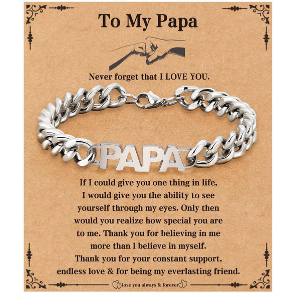 Men's Retro Trendy Stainless Steel Cuban Chain Bracelet With Geometric Letter And Number Design Electroplated Fashion Jewelry