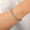 Men's Retro Trendy Stainless Steel Cuban Chain Bracelet With Geometric Letter And Number Design Electroplated Fashion Jewelry
