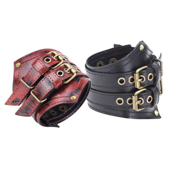 Men's Rock Retro Cowhide And Alloy Handmade Geometric Bracelet
