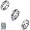 Men's Rotating Chain Ring Titanium Steel Jewelry With Electroplating And Letters Numbers Text Pattern