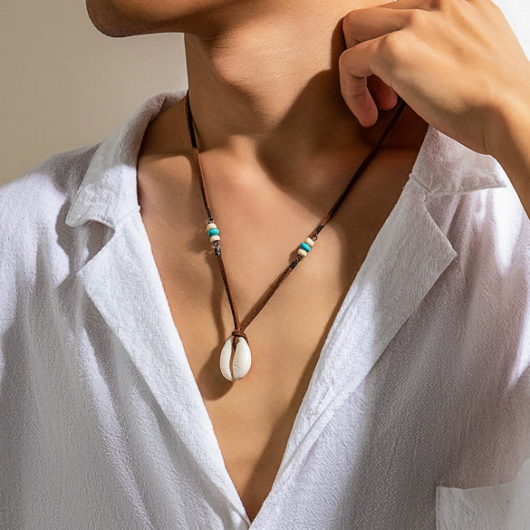 Men's Shell Geometric Handmade Jewelry Necklace