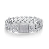 Men's Silver Moissanite Inlay Geometric Style Bracelet