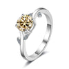 Men's Silver Synthetic Moissanite Round Ring Set With Precious Stones
