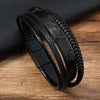 Men's Simple Handwoven Leather Bracelet With Animal And Zodiac Print
