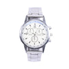 Men's Simple Style Alloy Wrist Watch With Round Dial And Stainless Steel Single Folding Buckle