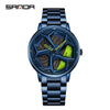 Men's Solid Steel Band Quartz Watch Alloy Case Stainless Steel Buckle Round Dial Leisure Style Waterproof