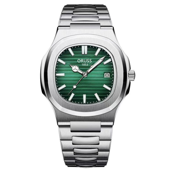 Men's Sport Stainless Steel And Sapphire Crystal Glass Mirror Round Dial Quartz Watch