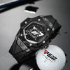 Men's Sports Alloy And Silicone Luminous Hollow Quartz Watch With Rhombus Dial