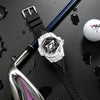 Men's Sports Alloy And Silicone Luminous Hollow Quartz Watch With Rhombus Dial