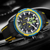 Men's Sports Alloy And Silicone Quartz Watch With Round Dial And Stainless Steel Buckle