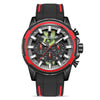 Men's Sports Alloy And Silicone Quartz Watch With Round Dial And Stainless Steel Buckle