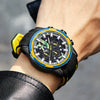 Men's Sports Alloy And Silicone Quartz Watch With Round Dial And Stainless Steel Buckle