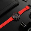 Men's Sports Alloy Case Silicone Strap Round Dial Waterproof Luminous Quartz Watch