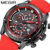 Men's Sports Alloy Case Silicone Strap Round Dial Waterproof Luminous Quartz Watch