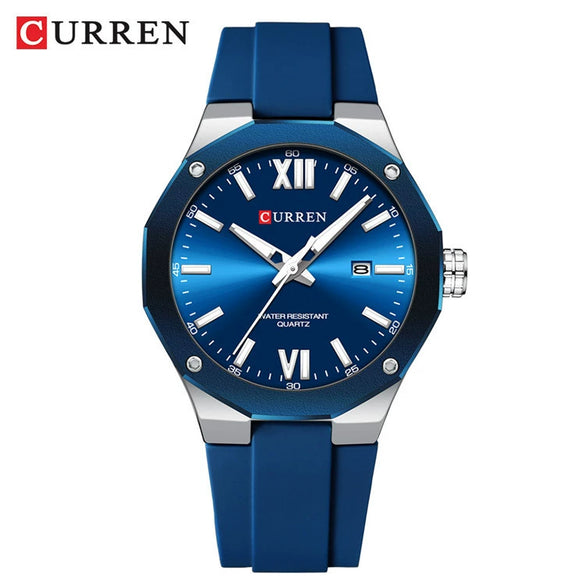 Men's Sports Casual Alloy And Silicone Watch With Round Dial Waterproof