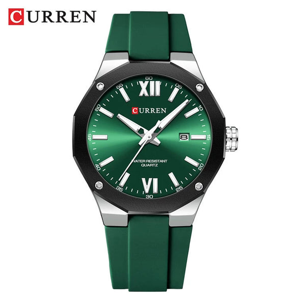 Men's Sports Casual Alloy And Silicone Watch With Round Dial Waterproof