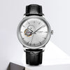 Men's Sports Mechanical Movement Watch Alloy Case Silicone Strap Round Dial Luminous Waterproof Business Style