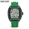 Men's Sports Mechanical Watch Alloy Case Silicone Strap Square Dial Luminous Waterproof