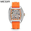 Men's Sports Mechanical Watch Alloy Case Silicone Strap Square Dial Luminous Waterproof