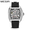 Men's Sports Mechanical Watch Alloy Case Silicone Strap Square Dial Luminous Waterproof