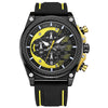 Men's Sports Multifunction Chronograph Quartz Watch Alloy Case Stainless Steel Clasp Silicone Strap Round Dial