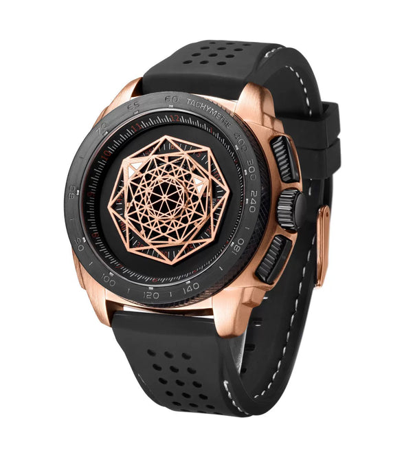 Men's Sports Multifunction Luminous Silicone Quartz Watch With Alloy Case Mineral Reinforced Glass Mirror Stainless Steel Buckle And Round Dial