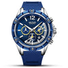 Men's Sports Multifunctional Calendar Waterproof Quartz Watch Alloy Case Silicone Strap Mineral Strengthened Glass Mirror Round Dial