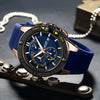 Men's Sports Multifunctional Chronograph Quartz Watch Alloy Case Silicone Strap Mineral Strengthened Glass Mirror Round Dial