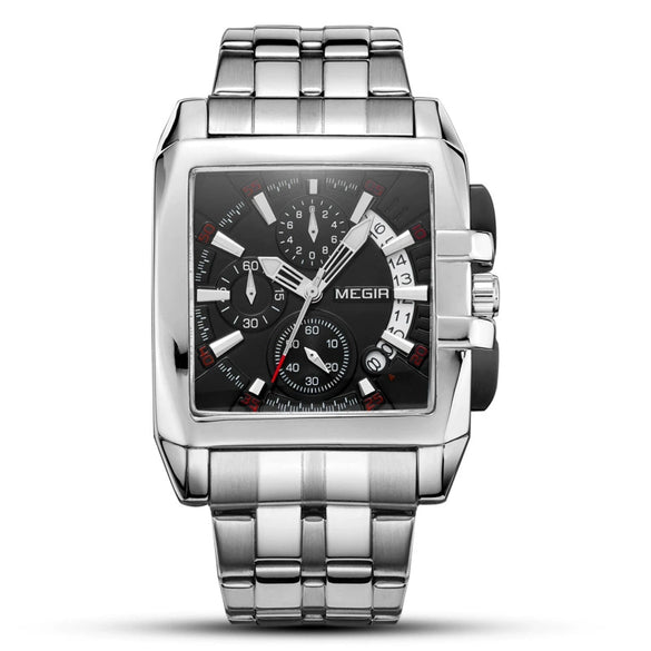 Men's Sports Outdoor Square Alloy And Stainless Steel Watch