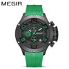 Men's Sports Quartz Watch Alloy Case Mineral Reinforced Glass Mirror Silicone Strap Stainless Steel Buckle Round Dial