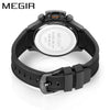 Men's Sports Quartz Watch Alloy Case Mineral Reinforced Glass Mirror Silicone Strap Stainless Steel Buckle Round Dial