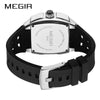 Men's Sports Watch Alloy Case Mineral Strengthened Glass Mirror Silicone Strap Barrel Shape