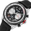 Men's Sports Watch Alloy Case Silicone Strap Stainless Steel Buckle Round Dial